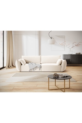 Canapé Vanda - Beige - 3 places - En tissu velours