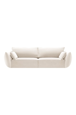 Canapé Vanda - Beige - 3 places - En tissu velours