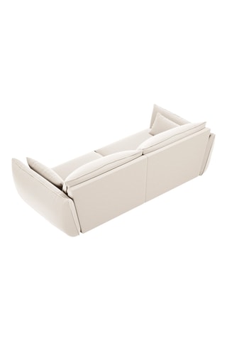 Canapé Vanda - Beige - 3 places - En tissu velours