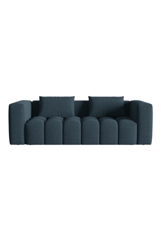 Canapé convertible Lorella - Bleu foncé - 3 places - En tissu lisse