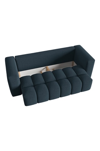 Canapé convertible Lorella - Bleu foncé - 3 places - En tissu lisse