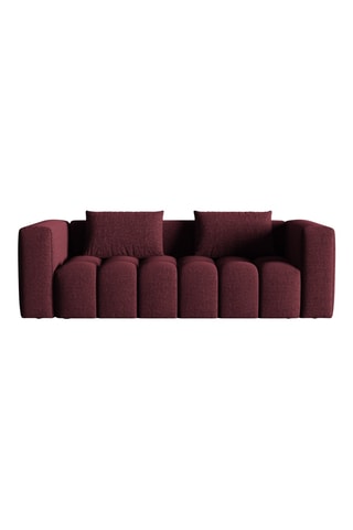 Canapé convertible Lorella - Bordeaux - 3 places - En tissu structuré