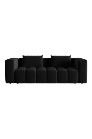 Canapé convertible Lorella - Noir - 3 places - En tissu velours