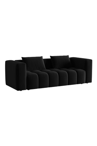 Canapé convertible Lorella - Noir - 3 places - En tissu velours