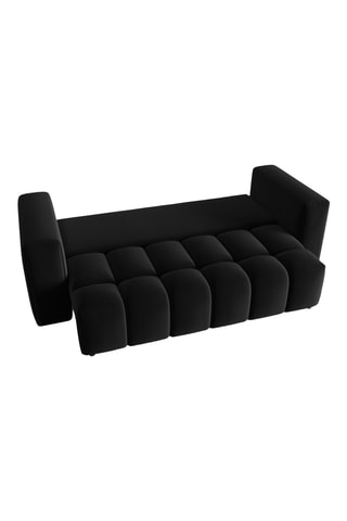 Canapé convertible Lorella - Noir - 3 places - En tissu velours