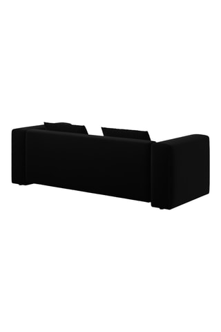Canapé convertible Lorella - Noir - 3 places - En tissu velours