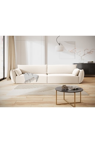 Canapé Vanda - Beige - 4 places - En tissu velours