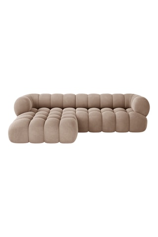 Canapé d'angle gauche Maurice - Beige - 3 places - En tissu velours