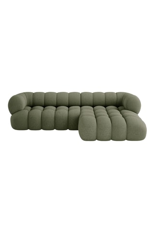 Canapé d'angle droit Maurice - Vert olive - 3 places - En tissu chenille