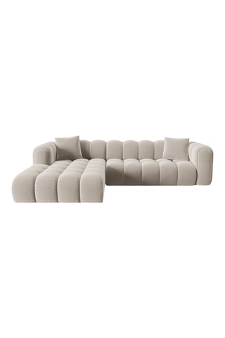Canapé d'angle gauche Astro - Ecru - 4 places - En tissu velours