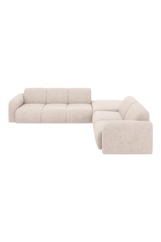 Canapé d'angle droit  Lola - Beige - 6 places - En tissu chenille