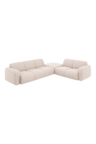 Canapé d'angle droit  Lola - Beige - 6 places - En tissu chenille