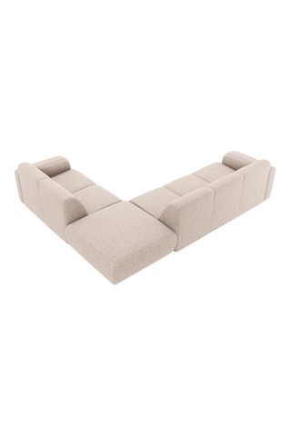 Canapé d'angle droit  Lola - Beige - 6 places - En tissu chenille