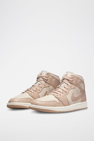 Air Jordan 1 Mid SE en cuir - Ecru et marron - Nike