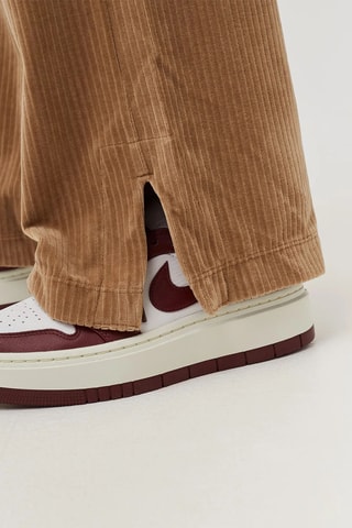 Pantaloni wide legs a vita alta in velluto - Verde - Nike
