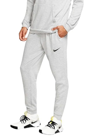 Pantaloni tapered in pile da training - Grigio chiaro melange - Nike