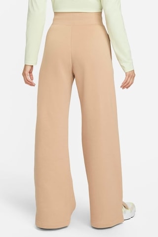 Pantaloni wide legs in pile a vita alta - Marrone - Nike