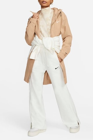 Pantaloni wide legs in pile a vita alta - Bianco - Nike