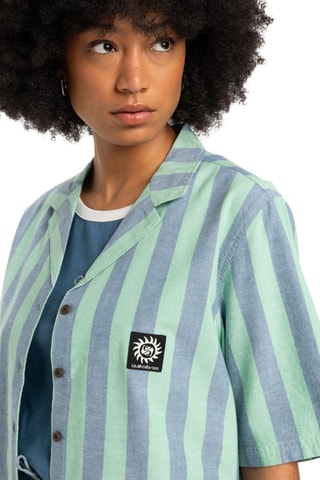 Chemise en coton biologique - Vert d’eau et ciel - Quiksilver