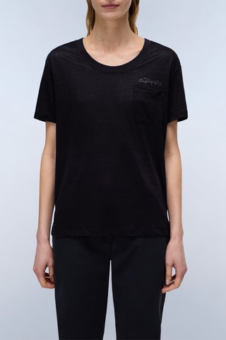 Linnen T-shirt S Ete - Zwart