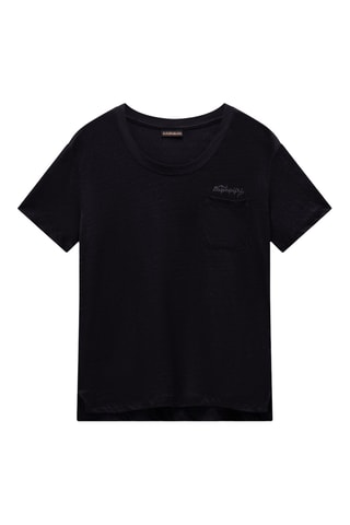 Linnen T-shirt S Ete - Zwart