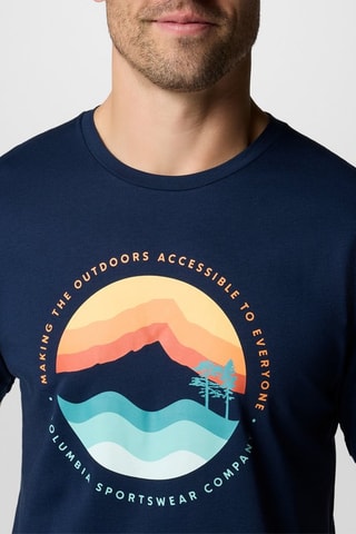 T-shirt regular en coton biologique Path Lake™ - Bleu