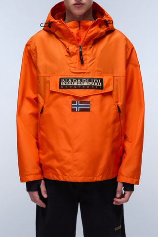Sweat à capuche Rainforest - Orange fluo et noir - Napapijri