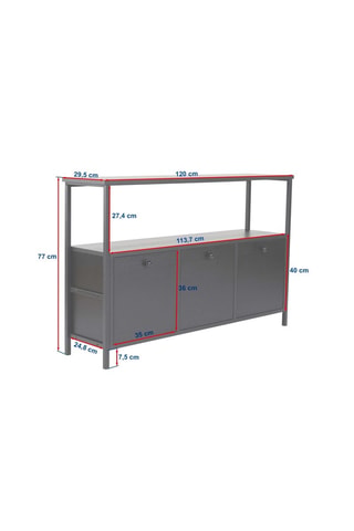 Console 3 abattants - 120 x 77 x 29,5 cm