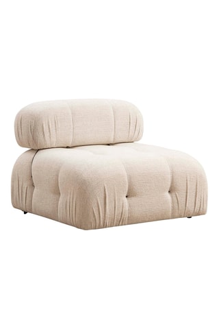 Canapé d’angle droit modulable Bubble - Crème - 4 places - Revêtement en tissu