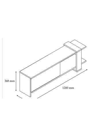 Meuble TV 1 abattant Gaye - 120 x 36,8 x 25 cm
