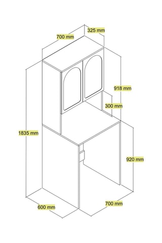 Armoire pour lave-linge 2 portes - 70 x 183,5 x 60 cm
