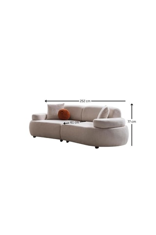 Canapé en charme Rio - Beige - 3 places