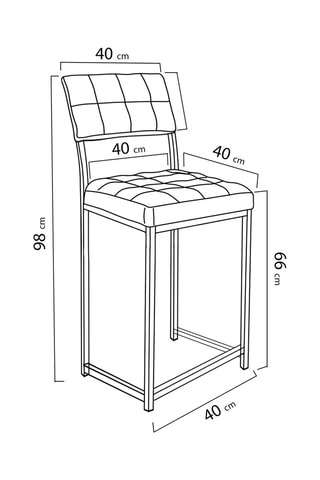 Tabouret de bar - 98 x 40 x 40 cm