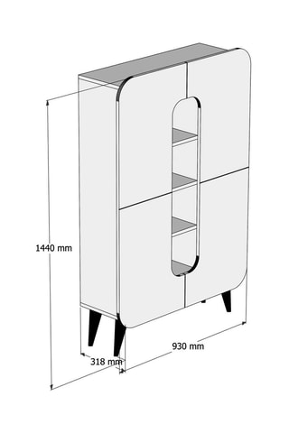 Buffet 2 portes - 144 x 93 x 31,8 cm