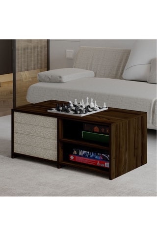 Table basse et 4 coussins - 90 x 45 x 44,1 cm