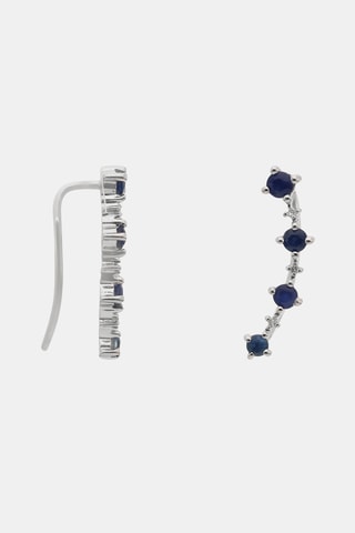 Boucles d’oreilles Océan - Or blanc, diamants et saphirs