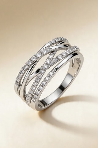 Bague Entrelacs Eternel - Or blanc et diamants