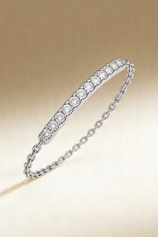 Anel corrente Barre Scintillante - Ouro branco e diamantes