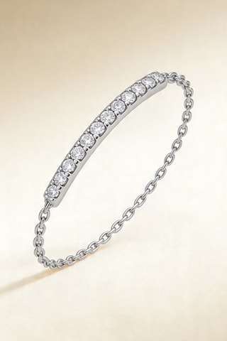 Anel corrente Barre Scintillante - Ouro branco e diamantes
