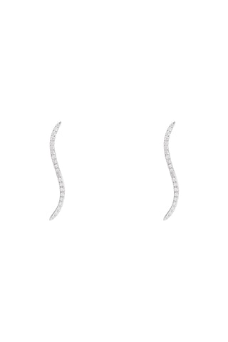 Boucles d'oreilles Vagues de diamants - Or blanc et diamants