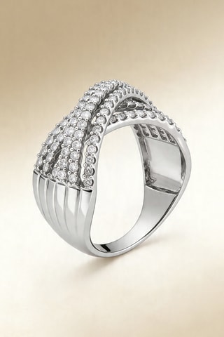 Bague Entrelacs splendides - Or blanc et diamants