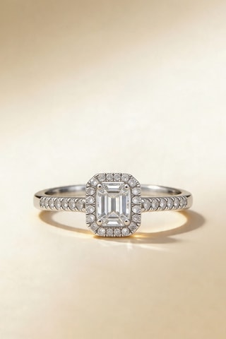Bague Solitaire Lumineux - Or blanc et diamants