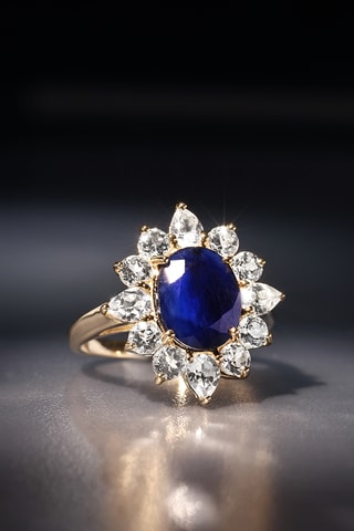Bague Asty - Or jaune, saphir et topazes