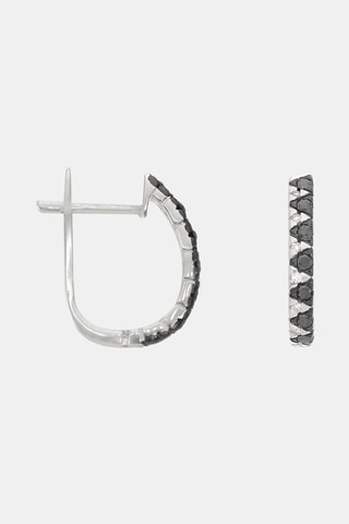 Boucles d'oreilles Black and White - Or blanc