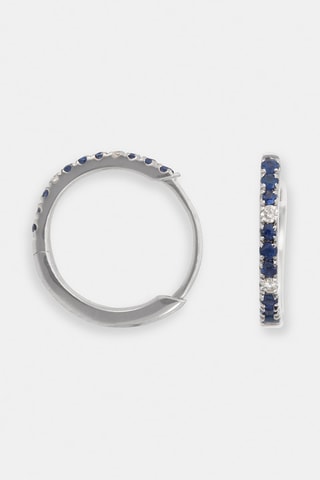 Créoles Ciel étoilé   - Or blanc, saphirs et diamants