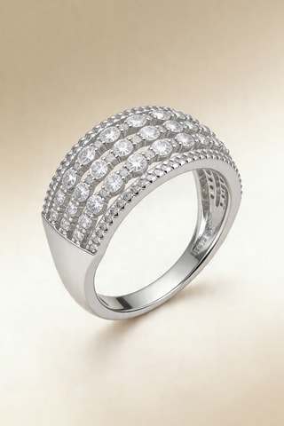 Anel Hanane Ouro branco e diamantes