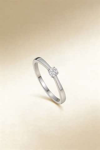Anel solitário Solitaire envoûtant - Ouro branco e diamante