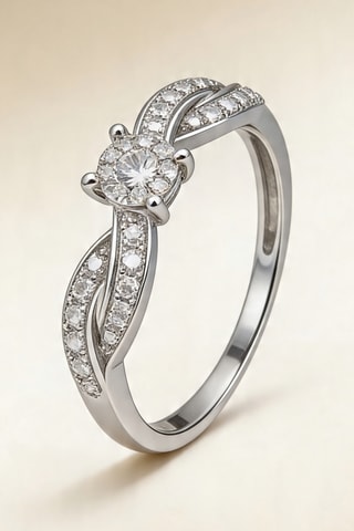 Anel Eclat Joli - Ouro branco e diamantes 