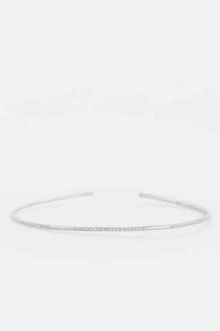 Jonc Divided Line Bangle - Or blanc et diamants