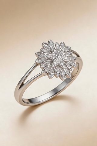 Bague Aigrette - Or blanc et diamants